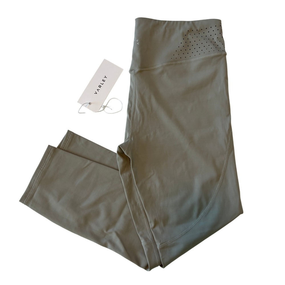 Varley June Tight Leggings Sage Green Womens L Laser Cut VAR00388